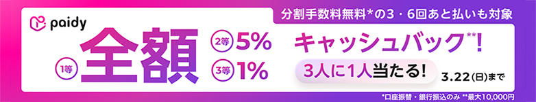 ペイディキャッシュバックキャンペーン！