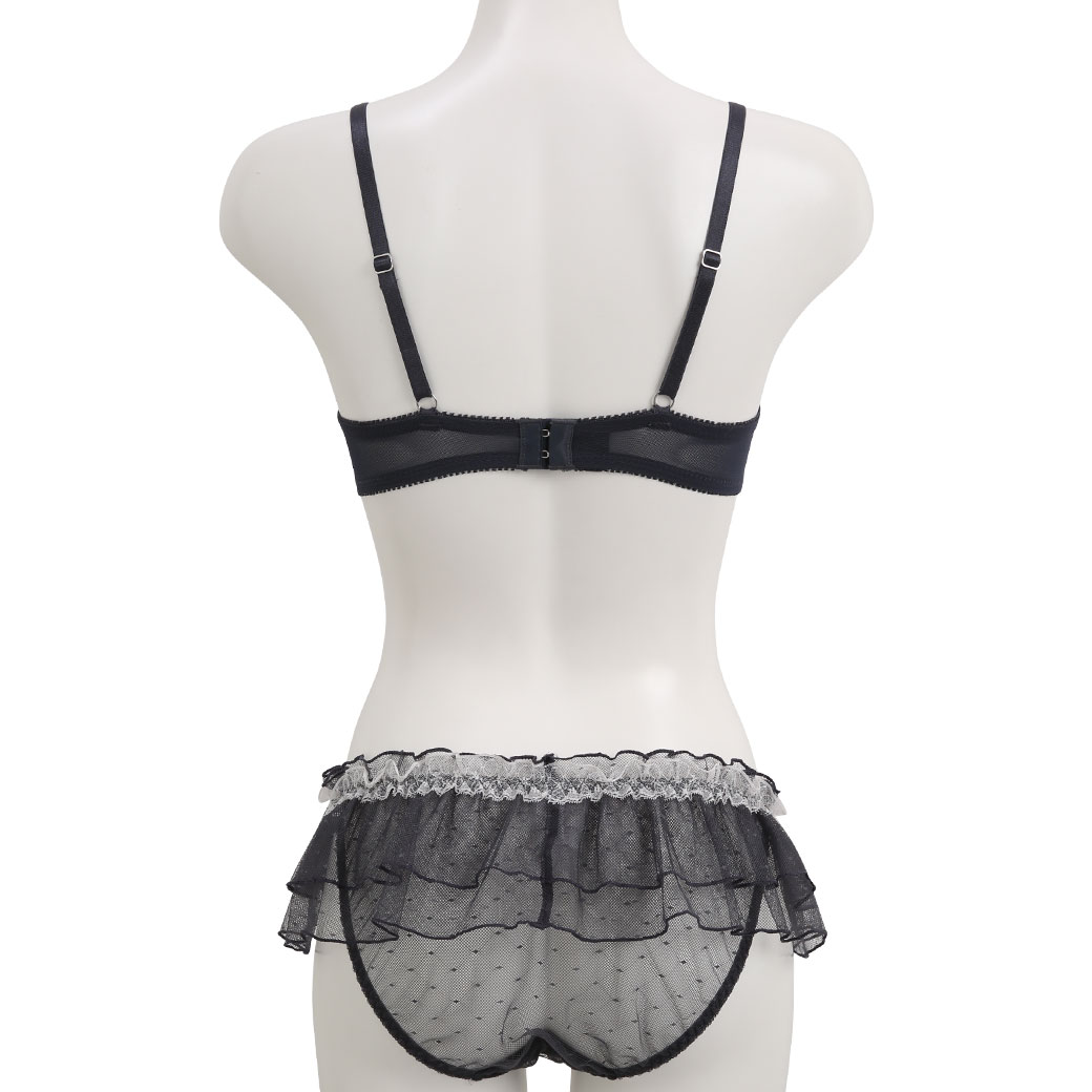 ココランジェのガーリードットリボン別注ショーツブラセット