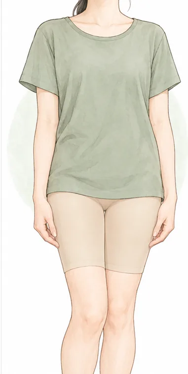 ガードルのウエスト部分と裾を整えるイラスト