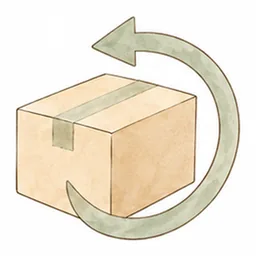 返品マークの付いた箱のイラスト