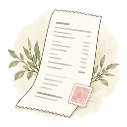 スタンプが押されたレシートのイラスト