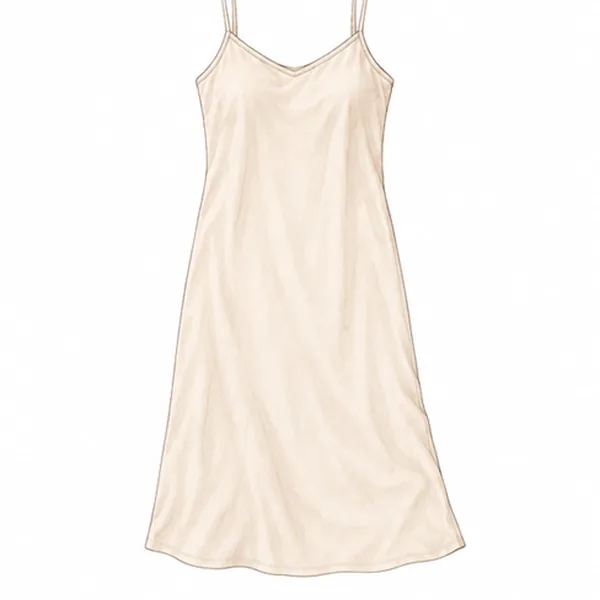 ひざ丈のスリップのイラスト